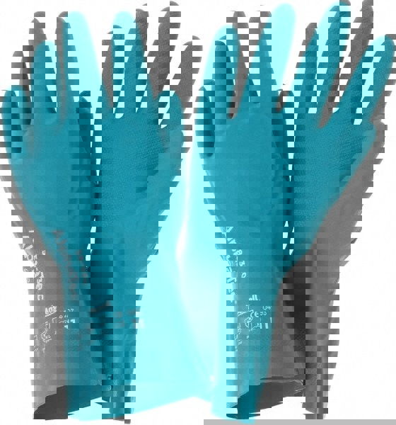 Series 58-330 Chemical Resistant Gloves: Size 2X-Large, 12.00 Thick, Nitrile, Nitrile, Supported,